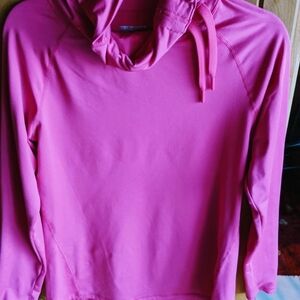 Women's Activewear Equestrian Back Country Rose Pink (L) Cowl Neck & Thumb Hole